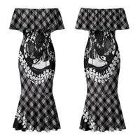 Eleele Hawaii Cowboy Palaka Motifs Personalised Family Matching Mermaid Dress and Hawaiian Shirt Paniolo Festival Puakenikeni Lei