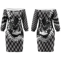 Eleele Hawaii Cowboy Palaka Motifs Personalised Family Matching Off The Shoulder Long Sleeve Dress and Hawaiian Shirt Paniolo Festival Puakenikeni Lei