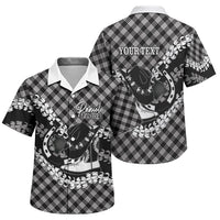 Eleele Hawaii Cowboy Palaka Motifs Personalised Family Matching Short Sleeve Bodycon Dress and Hawaiian Shirt Paniolo Festival Puakenikeni Lei