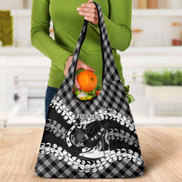 Eleele Hawaii Cowboy Palaka Motifs Personalised Grocery Bag Paniolo Festival Puakenikeni Lei