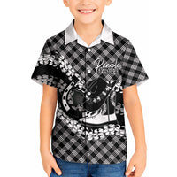 Eleele Hawaii Cowboy Palaka Motifs Personalised Kid Hawaiian Shirt Paniolo Festival Puakenikeni Lei