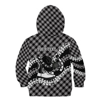 Eleele Hawaii Cowboy Palaka Motifs Personalised Kid Hoodie Paniolo Festival Puakenikeni Lei