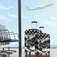 Eleele Hawaii Cowboy Palaka Motifs Personalised Luggage Cover Paniolo Festival Puakenikeni Lei