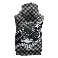 Eleele Hawaii Cowboy Palaka Motifs Personalised Sleeveless Zip Hoodie Paniolo Festival Puakenikeni Lei LT14 - Polynesian Pride