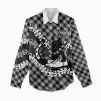 Eleele Hawaii Cowboy Palaka Motifs Personalised Women Casual Shirt Paniolo Festival Puakenikeni Lei LT14 - Polynesian Pride
