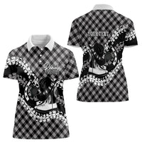 Eleele Hawaii Cowboy Palaka Motifs Personalised Women Polo Shirt Paniolo Festival Puakenikeni Lei LT14 - Polynesian Pride