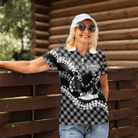 Eleele Hawaii Cowboy Palaka Motifs Personalised Women Polo Shirt Paniolo Festival Puakenikeni Lei LT14 - Polynesian Pride