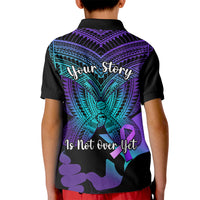 Suicide Awareness Your Story Is Not Over Yet Kid Polo Shirt Polynesian Butterfly Tattoo LT14 - Polynesian Pride