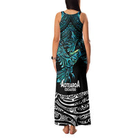 New Zealand Sulphur-crested Cockatoo Family Matching Tank Maxi Dress and Hawaiian Shirt Aotearoa Maori Mix Paua Shell