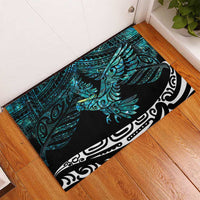 New Zealand Sulphur-crested Cockatoo Rubber Doormat Aotearoa Maori Mix Paua Shell
