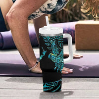 New Zealand Sulphur-crested Cockatoo Tumbler With Handle Aotearoa Maori Mix Paua Shell