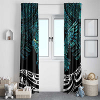 New Zealand Sulphur-crested Cockatoo Window Curtain Aotearoa Maori Mix Paua Shell