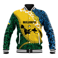 Malampa Province Baseball Jacket Vanuatu Map - Plumeria Flag Color