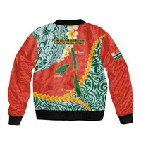 Penama Province Bomber Jacket Vanuatu Map - Plumeria Flag Color