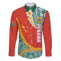 Penama Province Family Matching Puletasi and Hawaiian Shirt Vanuatu Map - Plumeria Flag Color