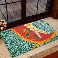 Penama Province Rubber Doormat Vanuatu Map - Plumeria Flag Color