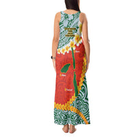 Penama Province Tank Maxi Dress Vanuatu Map - Plumeria Flag Color