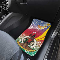 Shefa Province Car Mats Vanuatu Pattern Map - Plumeria Flag Color