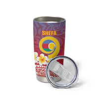 Shefa Province Tumbler Cup Vanuatu Pattern Map With Plumeria Flag Color