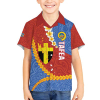 Tafea Province Family Matching Long Sleeve Bodycon Dress and Hawaiian Shirt Vanuatu Pattern Map - Plumeria Flag Color