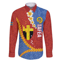 Tafea Province Family Matching Off Shoulder Short Dress and Hawaiian Shirt Vanuatu Pattern Map - Plumeria Flag Color