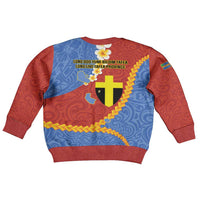 Tafea Province Kid Ugly Christmas Sweater Vanuatu Pattern Map - Plumeria Flag Color