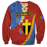Tafea Province Sweatshirt Vanuatu Pattern Map - Plumeria Flag Color