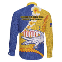Torba Province Family Matching Long Sleeve Bodycon Dress and Hawaiian Shirt Vanuatu Pattern Crocodile - Plumeria Flag Color