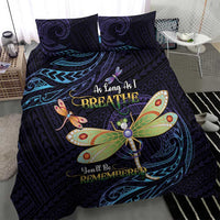 As Long As I Breathe You'll Be Remembered Bedding Set Dragonflies Memorial - Polynesian Pattern