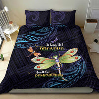 As Long As I Breathe You'll Be Remembered Bedding Set Dragonflies Memorial - Polynesian Pattern