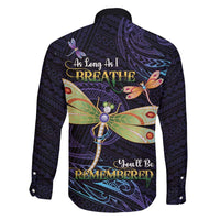 As Long As I Breathe You'll Be Remembered Family Matching Short Sleeve Bodycon Dress and Hawaiian Shirt Dragonflies Memorial - Polynesian Pattern LT14 - Polynesian Pride