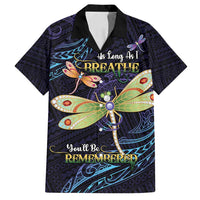 As Long As I Breathe You'll Be Remembered Family Matching Tank Maxi Dress and Hawaiian Shirt Dragonflies Memorial - Polynesian Pattern LT14 Dad's Shirt - Short Sleeve Black - Polynesian Pride
