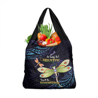 As Long As I Breathe You'll Be Remembered Grocery Bag Dragonflies Memorial - Polynesian Pattern