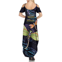 As Long As I Breathe You'll Be Remembered Summer Maxi Dress Dragonflies Memorial - Polynesian Pattern