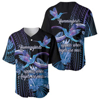 Polynesian Memorial Baseball Jersey Hummingbirds Appear When Angels Are Near LT14 - Polynesian Pride