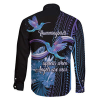 Polynesian Memorial Family Matching Short Sleeve Bodycon Dress and Hawaiian Shirt Hummingbirds Appear When Angels Are Near LT14 - Polynesian Pride