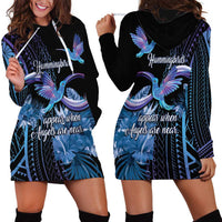 Polynesian Memorial Hoodie Dress Hummingbirds Appear When Angels Are Near LT14