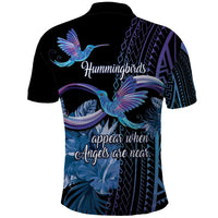 Polynesian Memorial Polo Shirt Hummingbirds Appear When Angels Are Near LT14