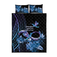Polynesian Memorial Quilt Bed Set Hummingbirds Appear When Angels Are Near LT14