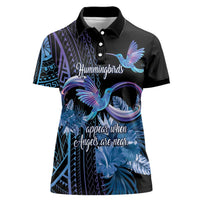 Polynesian Memorial Women Polo Shirt Hummingbirds Appear When Angels Are Near LT14
