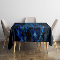 Blue Polynesia Shark Tattoo Tablecloth With Polynesian Plumeria LT14 - Polynesian Pride