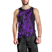 Purple Polynesia Shark Tattoo Men Tank Top With Polynesian Plumeria LT14 - Polynesian Pride