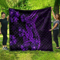 Purple Polynesia Shark Tattoo Quilt With Polynesian Plumeria LT14 - Polynesian Pride
