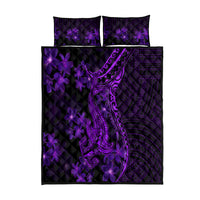 Purple Polynesia Shark Tattoo Quilt Bed Set With Polynesian Plumeria LT14 Purple - Polynesian Pride