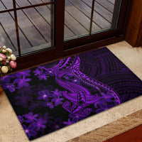 Purple Polynesia Shark Tattoo Rubber Doormat With Polynesian Plumeria LT14 - Polynesian Pride