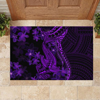 Purple Polynesia Shark Tattoo Rubber Doormat With Polynesian Plumeria LT14 - Polynesian Pride