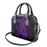 Purple Polynesia Shark Tattoo Shoulder Handbag With Polynesian Plumeria LT14 - Polynesian Pride