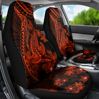 Red Polynesia Car Seat Cover Shark Tattoo With Polynesian Plumeria LT14 - Polynesian Pride