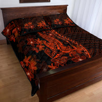 Red Polynesia Quilt Bed Set Shark Tattoo With Polynesian Plumeria LT14 - Polynesian Pride