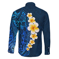 Blue Polynesia Family Matching Short Sleeve Bodycon Dress and Hawaiian Shirt Plumeria Tropical Leaves With Galaxy Polynesian Art LT14 - Polynesian Pride